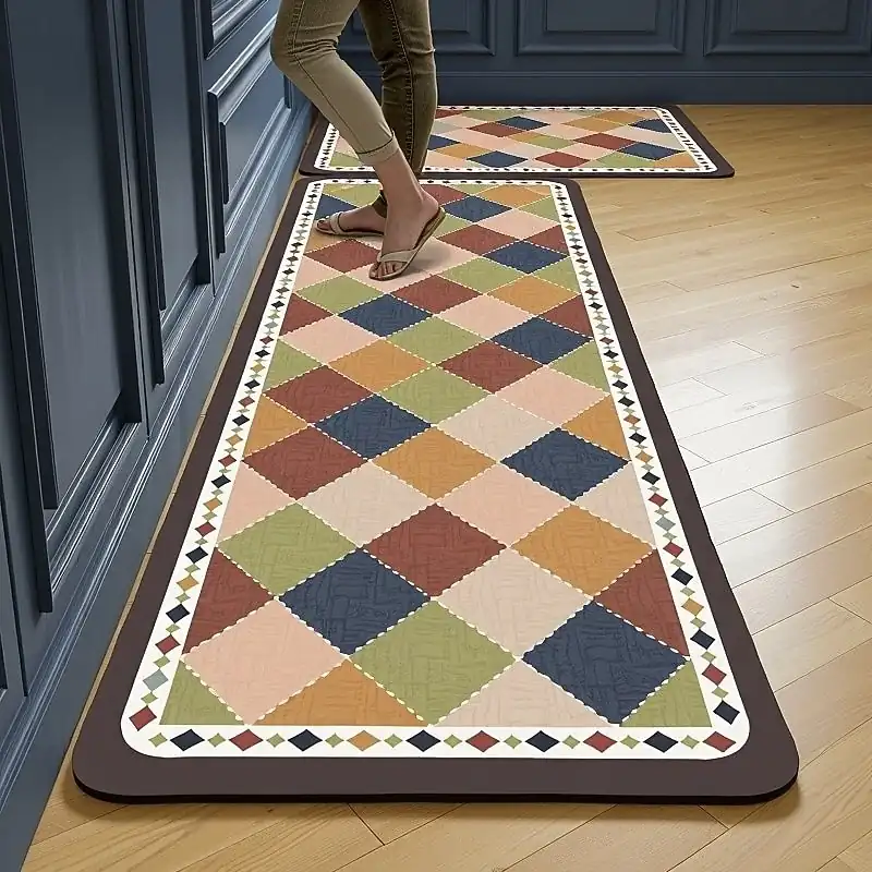 Kitchen Runner Rugs Simple Modern Home Kitchen Floor Mat Diatomaceous Earth Absorbent Oil Resistant Quick Dry Stain Resistant Easy Care Cuttable Non S