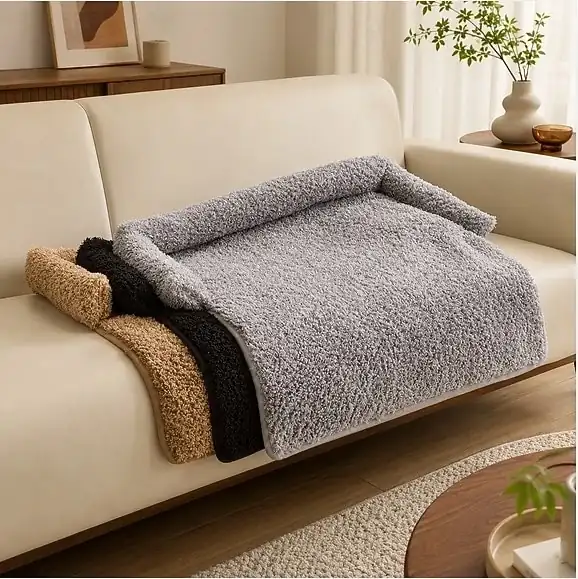 Large XL Square Dog Bed Mat, Soft Plush Anti-Shedding Pet Cushion, All-Season Washable Cat Sleeping Kennel Nest, Rectangular Crate Pad