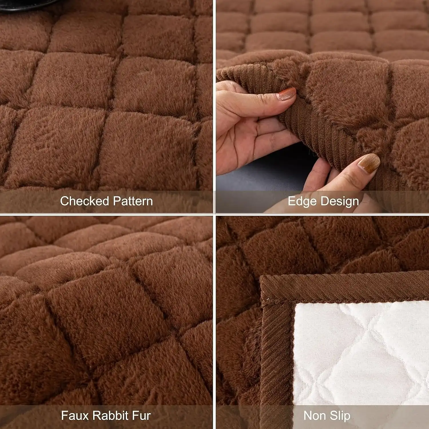 Couch Cover for Dogs Fuzzy Pet Couch Covers for Sofa Checkered Dog Couch Covers for 3 Cushion Couch Sofa Pet Friendly Non Slip Sofa Cover Pet Blanket
