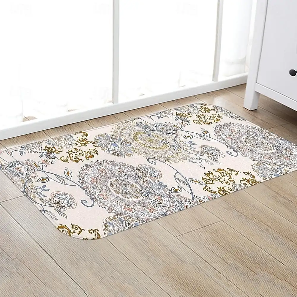 Hallway Runner Rug Bohemian Patterned Flannel Fabric Printed Home Floor Decoration Mat Non Slip Soft Door Mat Entrance Bathroom Floor Rug - GBP £