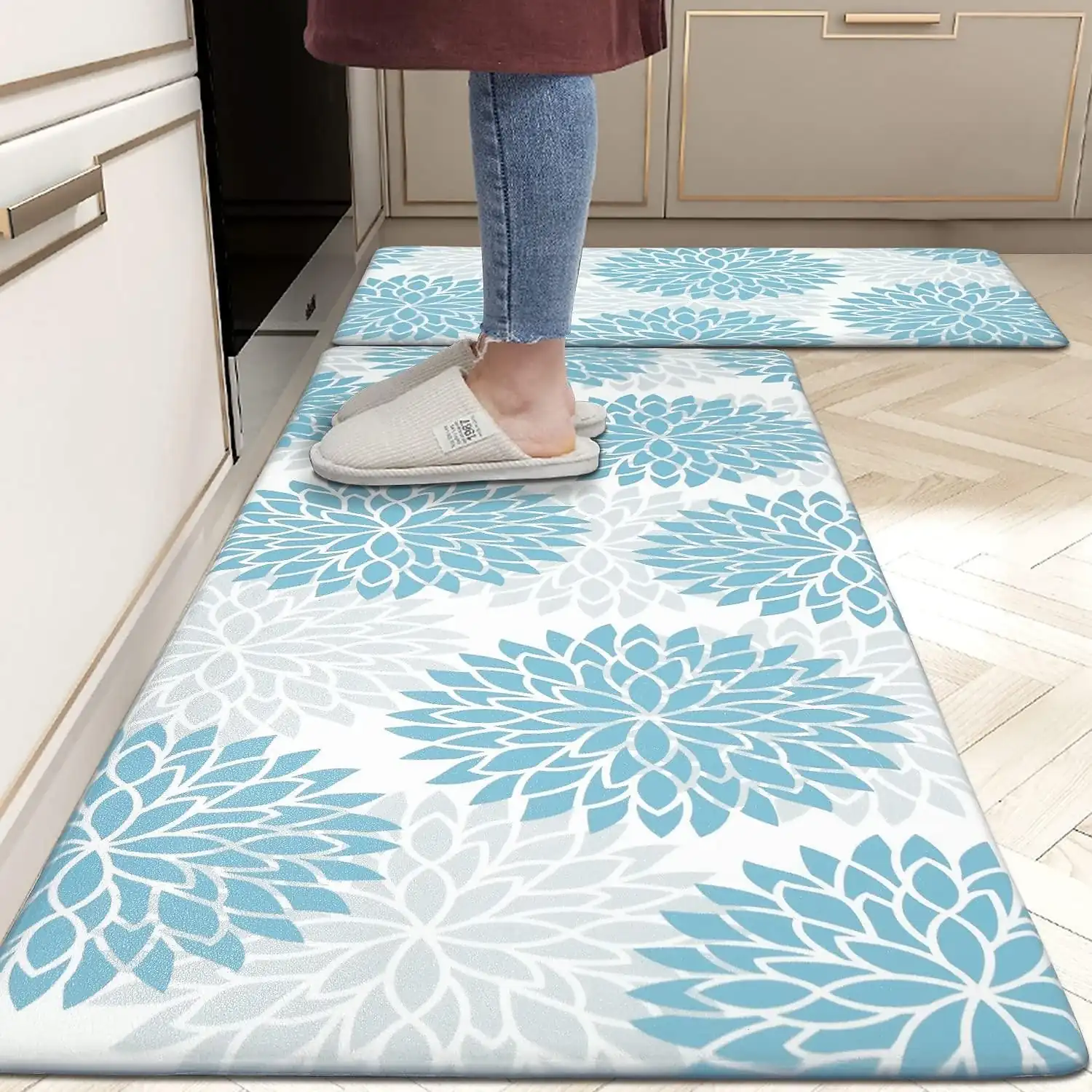 Anti Fatigue Kitchen Rug Non Slip Kitchen Mats Floor Mat Cushioned Area Rugs Waterproof Comfort Standing Mat Runner for Kitchen